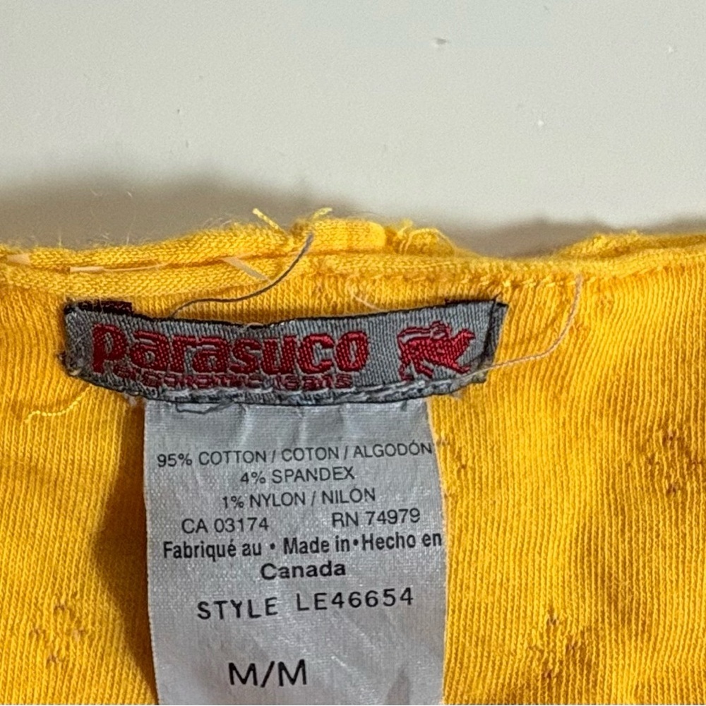 Parasuco Yellow Ruffle Tank Top with 1975 Patch - Picture 2 of 4